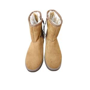 Suede Leather Shearling Boots Youth Sz 4 Girls’ Emily Chestnut Brown Cat & Jack